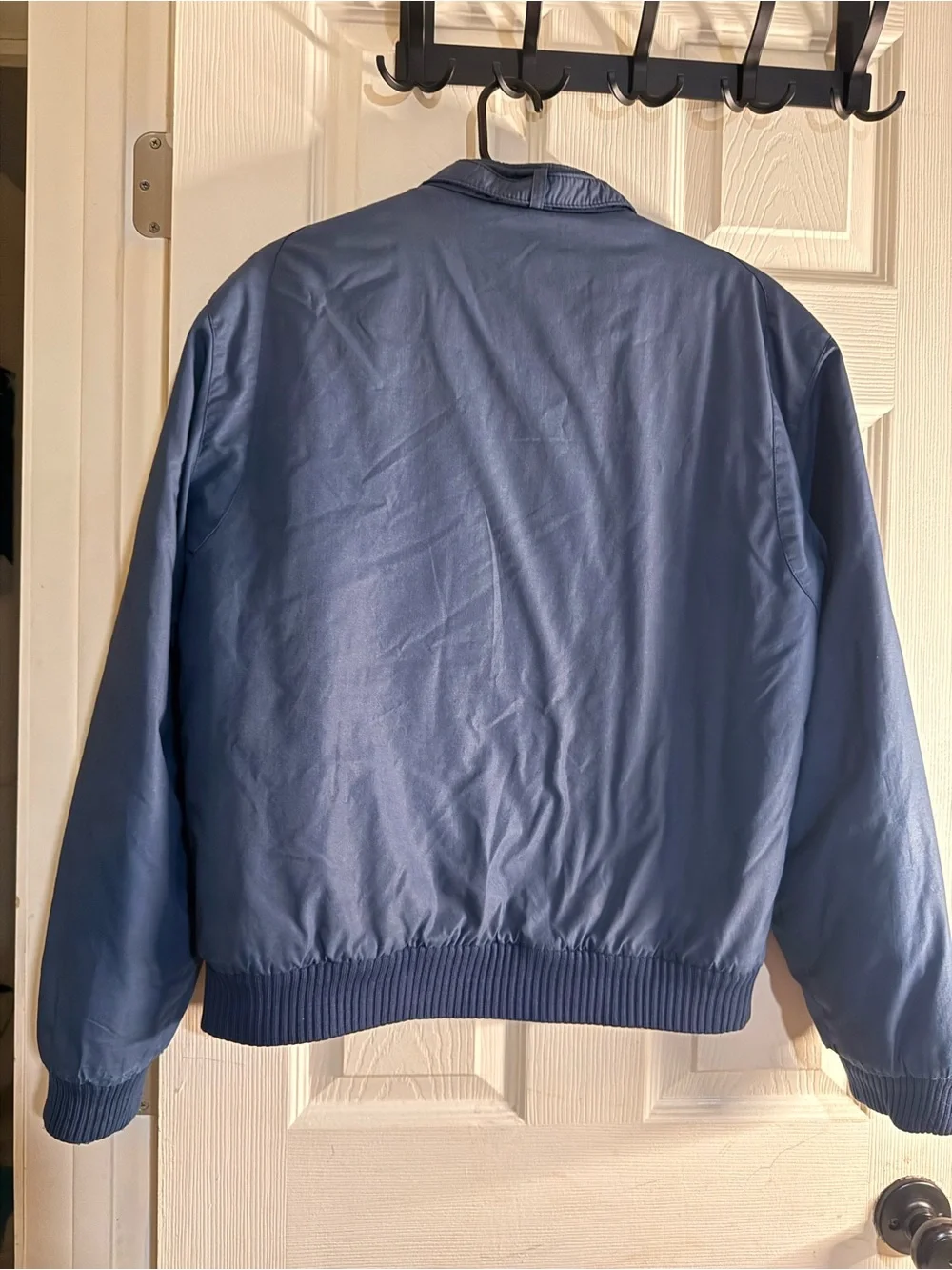 Vtg 80s Members Only Iconic Racer Jacket Mens Blue Bomber Rainbow Tag 36